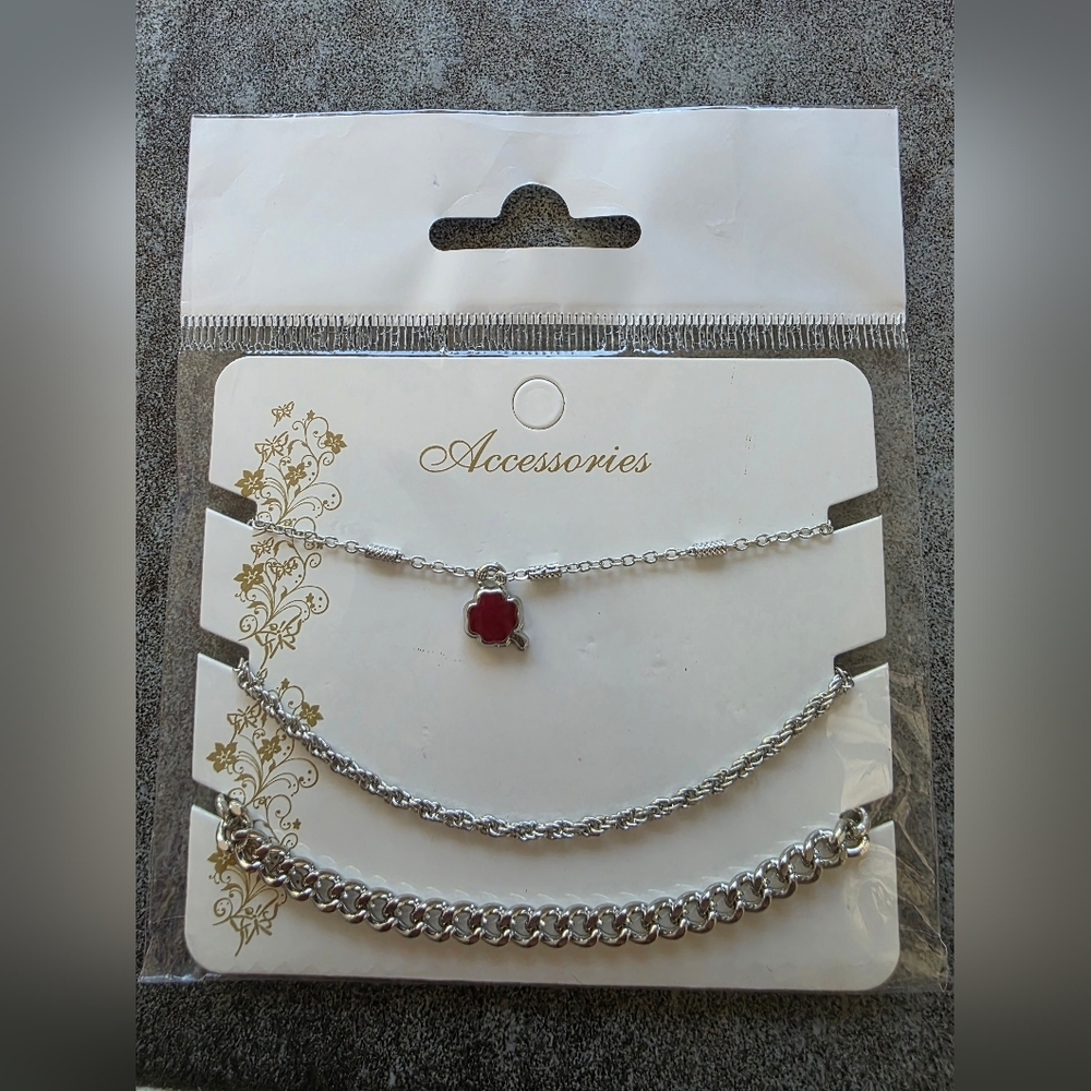 Choker Necklace Set Dainty Silver Thin New Bracelet Coord Pandora